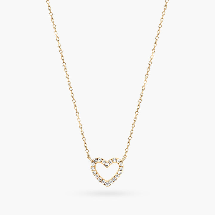 14K Diamond Dainty Heart in Gold Necklace
