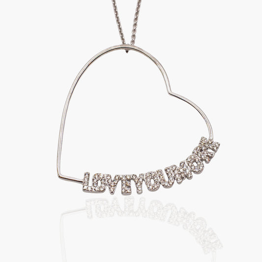 Lucy Love Necklace in White Diamonds and White Gold