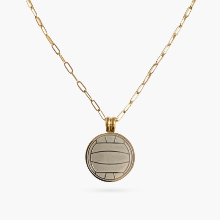 The Volleyball Silver & Gold Coin Necklace