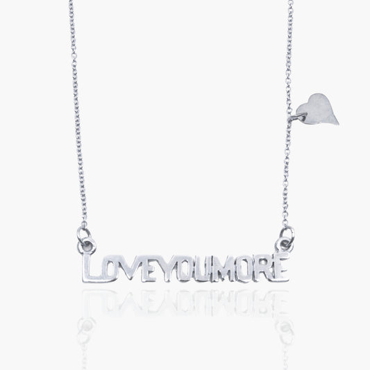 The Love You More Bar Necklace in Sterling Silver