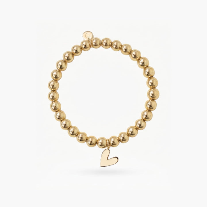Eternity Bracelet Smooth With White Heart Charm