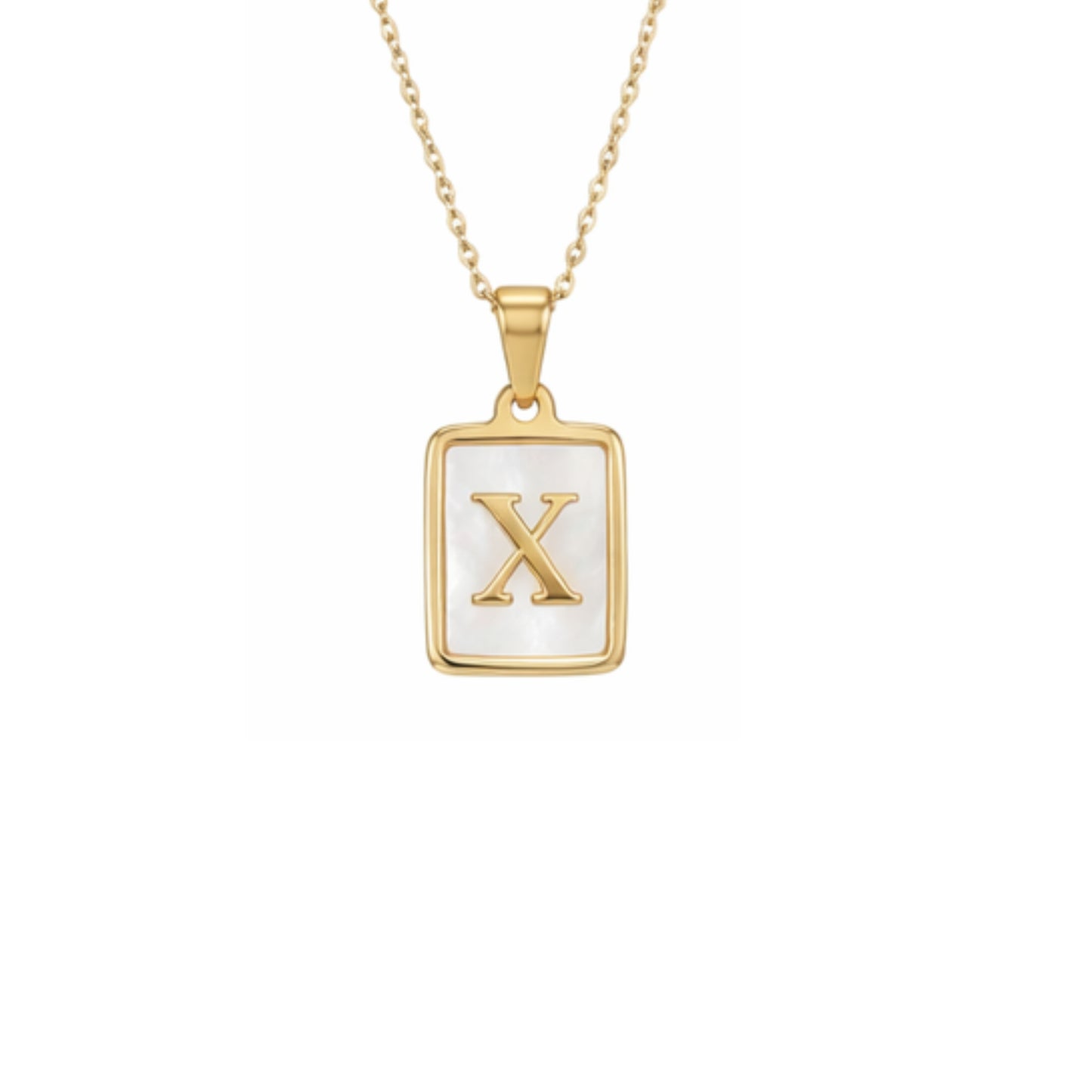 Alphabet Letter Necklace - Gold Mother of Pearl
