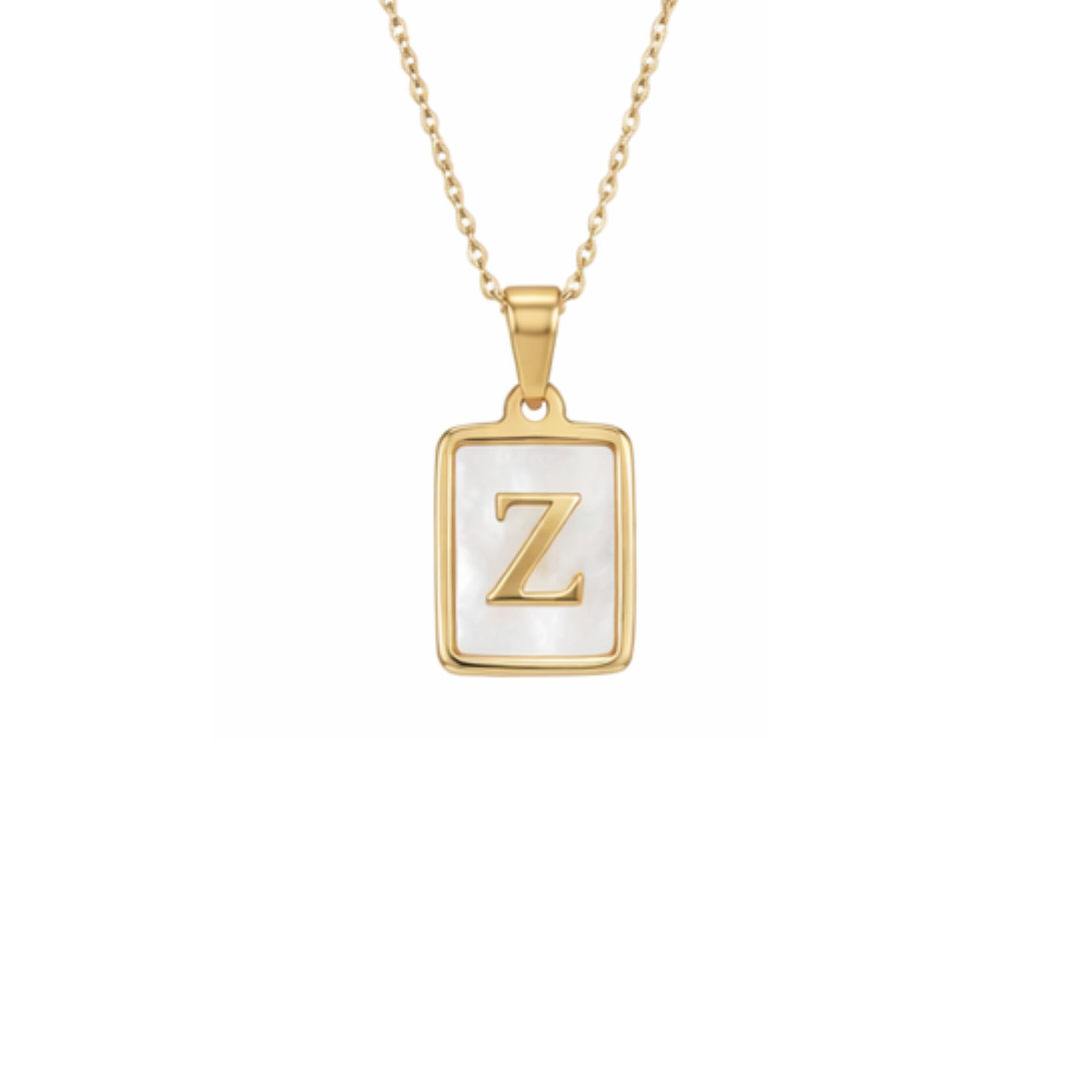 Alphabet Letter Necklace - Gold Mother of Pearl