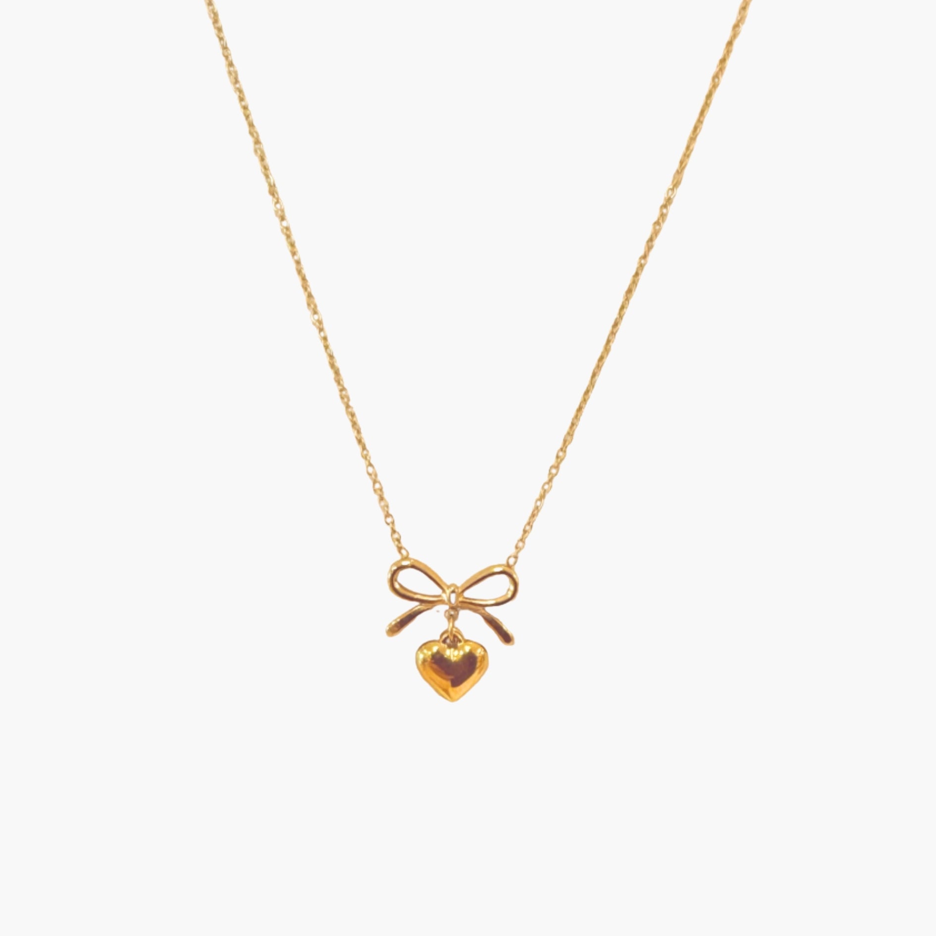The Bow to my Heart of Gold  Necklace