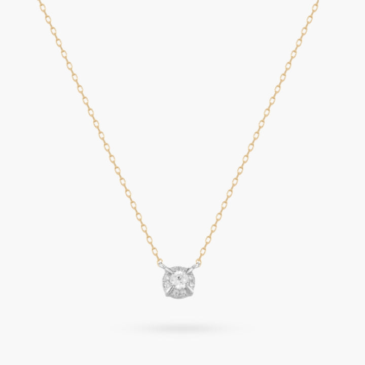 14K Diamond Stone Dainty Gold Necklace