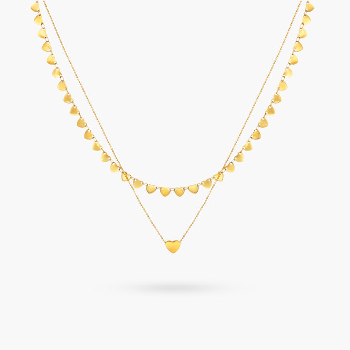 The Heart of Hearts Double Chain Gold Necklace