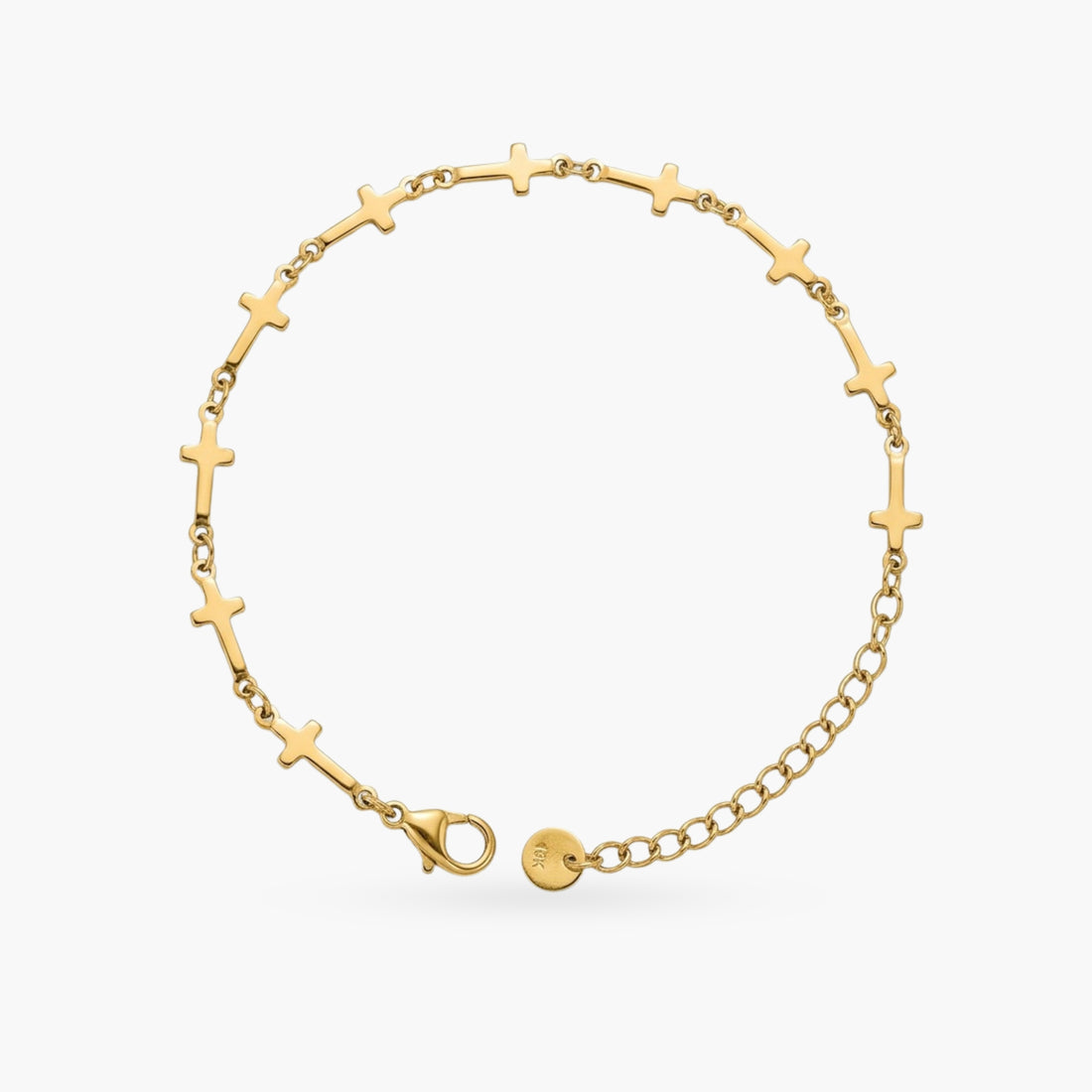 The Crosses in a Row Gold Bracelet