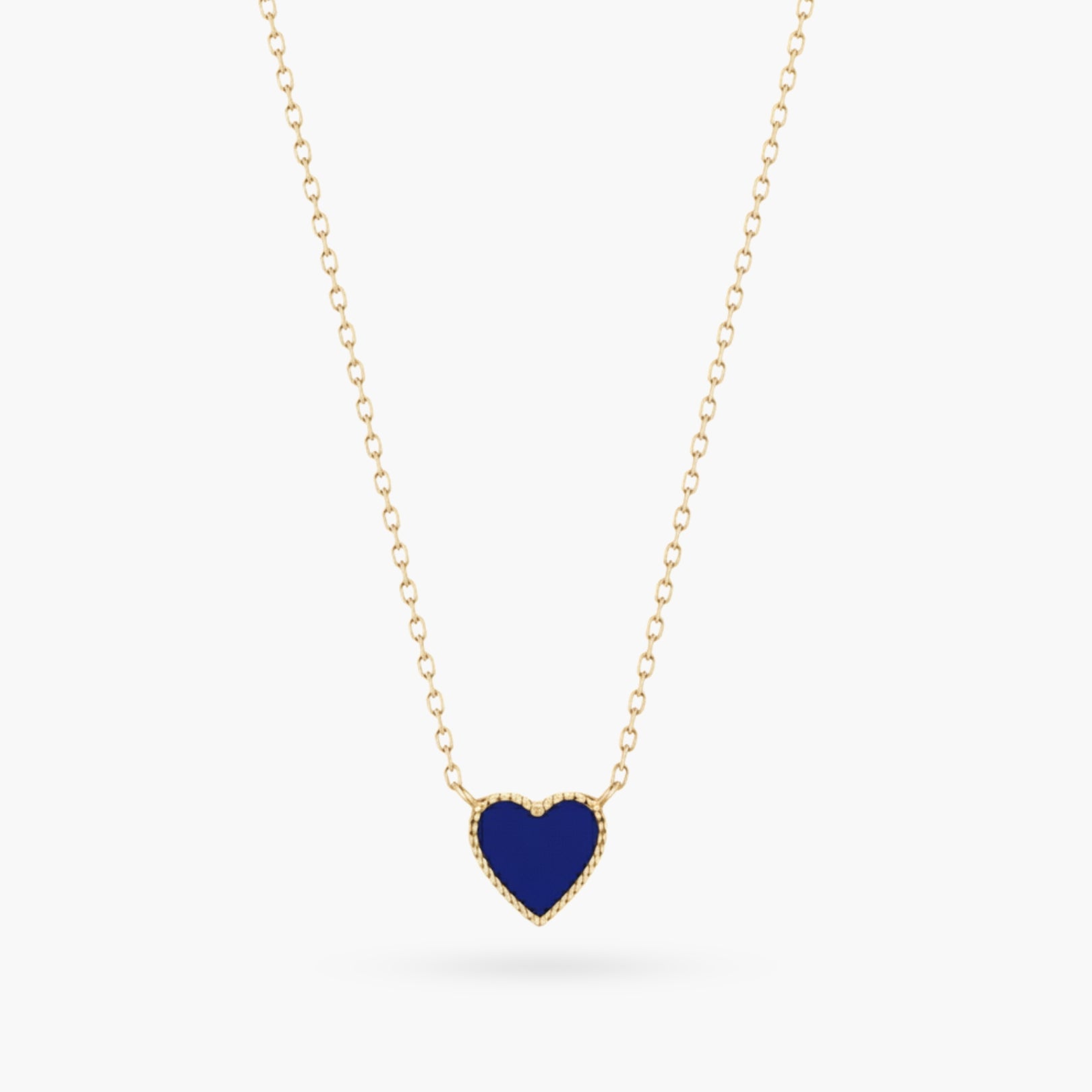 14K Lapis Lazuli Heart Gold Dainty Necklace