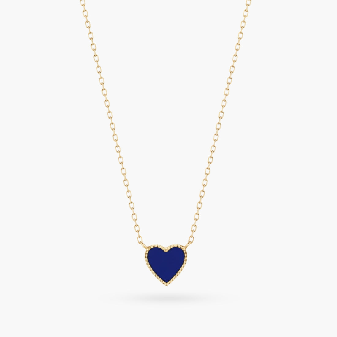 14K Lapis Lazuli Heart Gold Dainty Necklace
