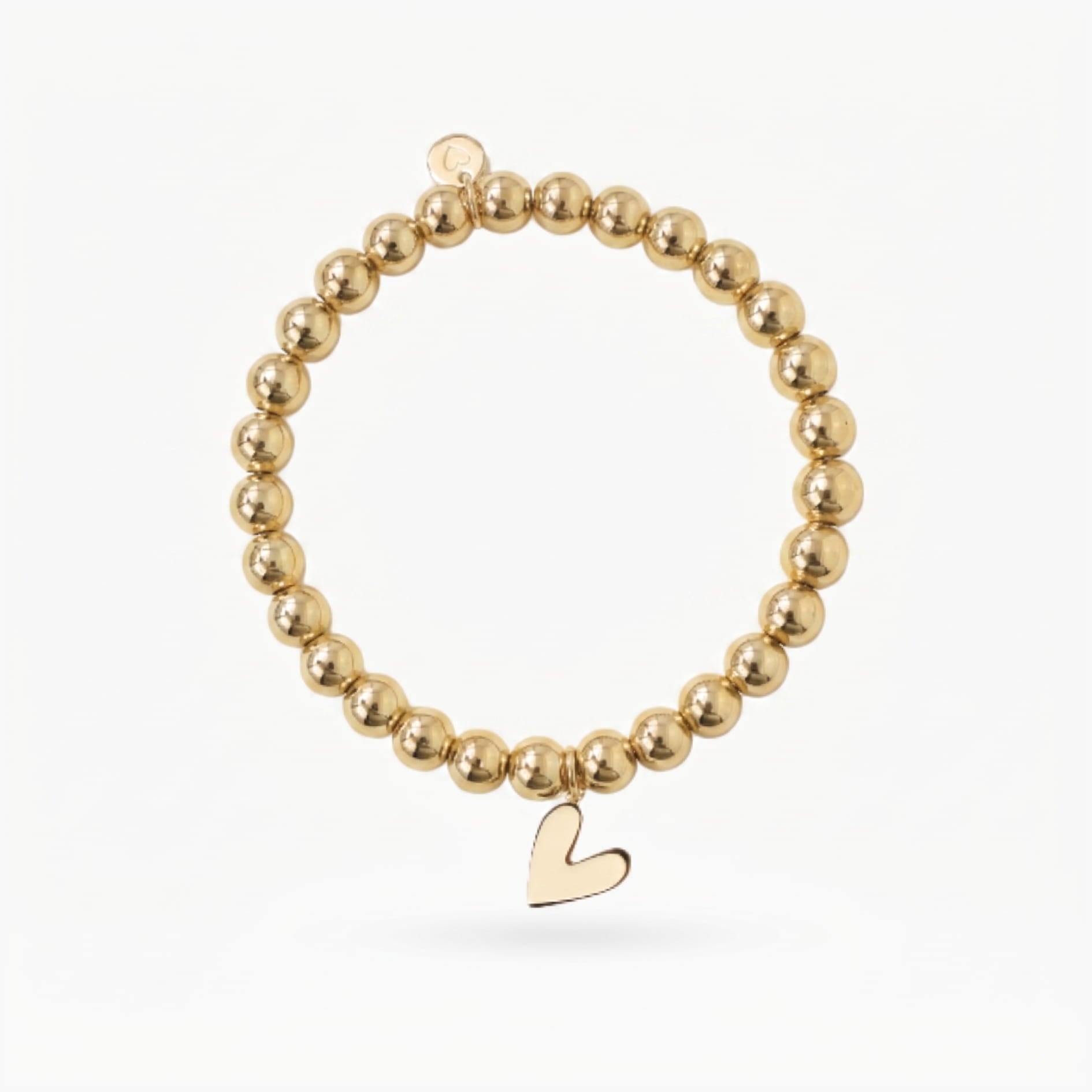 Eternity Bracelet Smooth With White Heart Charm