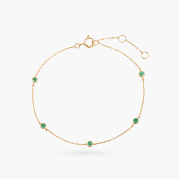 14k Emerald Stone Gold Bracelet