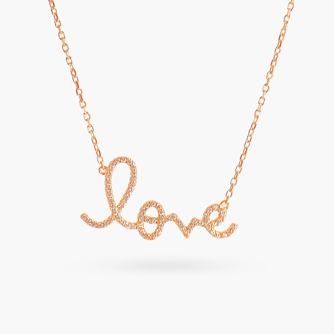 The Script Love Horizontal Necklace Bling