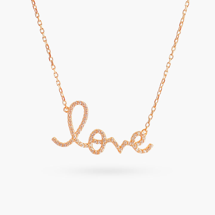 The Script Love Horizontal Necklace Bling