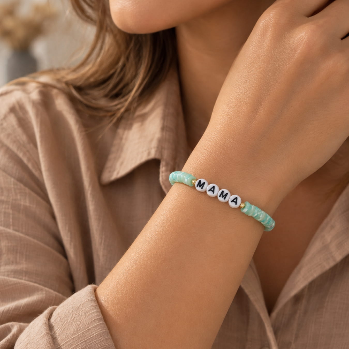 Alphabet Bead Cord Bracelet