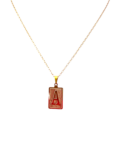 Alphabet Letter Necklace - Gold Square