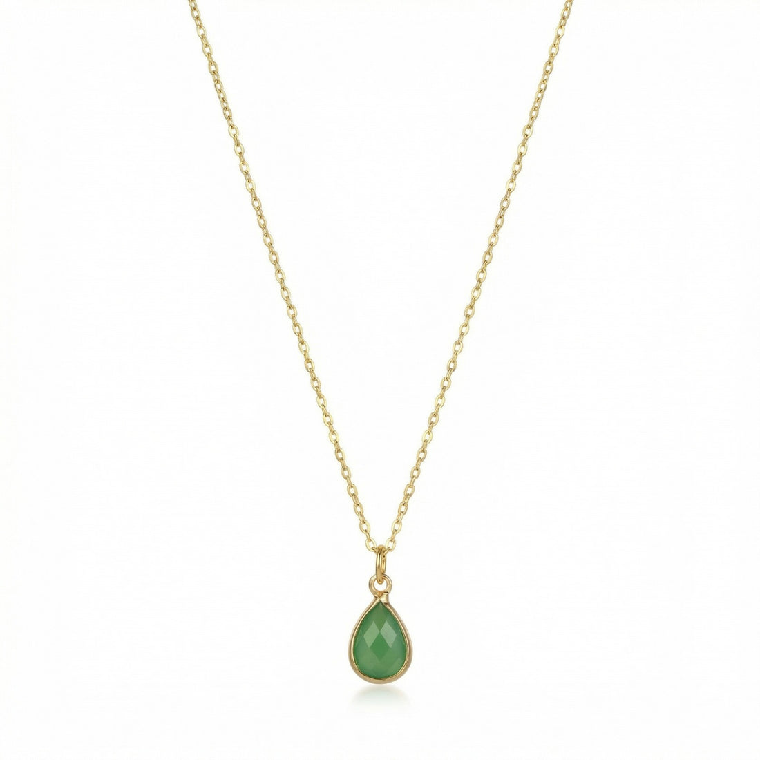 The Birthstones Teardrop Bezel Set Gold Necklace