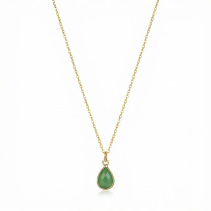 The Birthstones Teardrop Bezel Set Gold Necklace