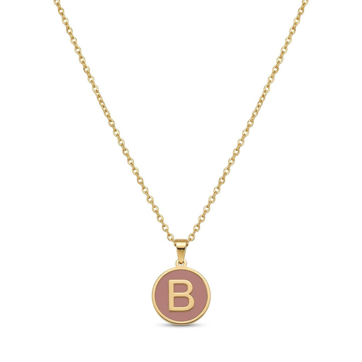 Alphabet Letter Necklace - Round Mother of Pearl