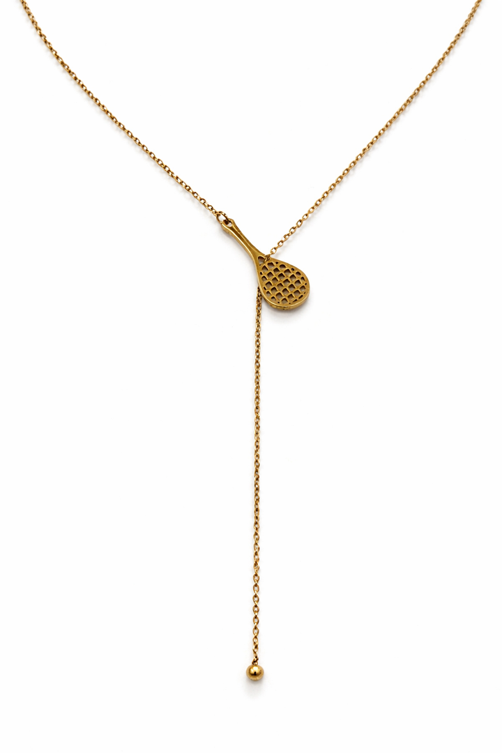 The Love Wins Dainty Tennis Ball Lariat Necklace