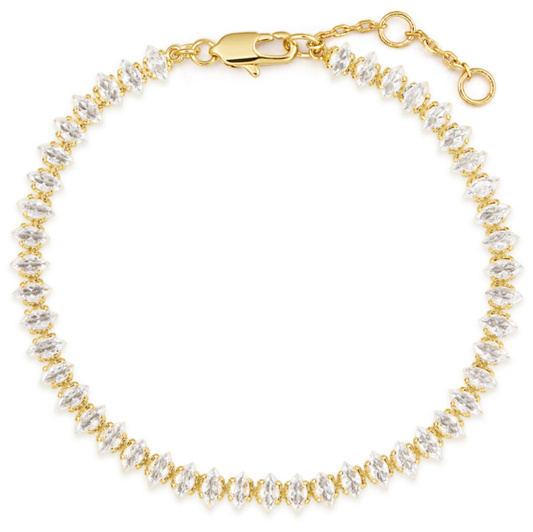 Silver Metal 14k Plated Tears Gold Bracelet