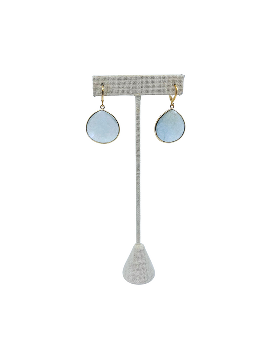 The Teardrop Natural Large Stone Earrings