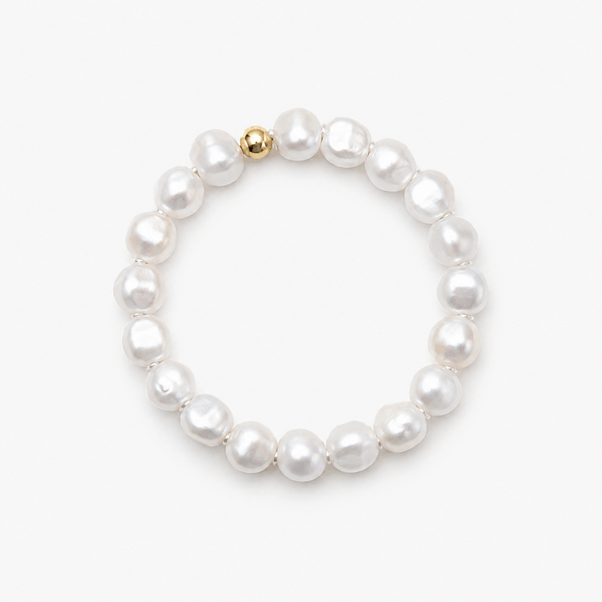 The Beaded Pearl Gold Ring