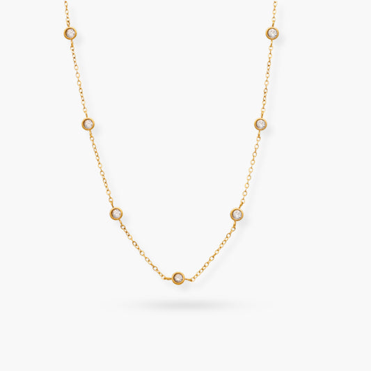 Bezel Sparkle Gold Necklace