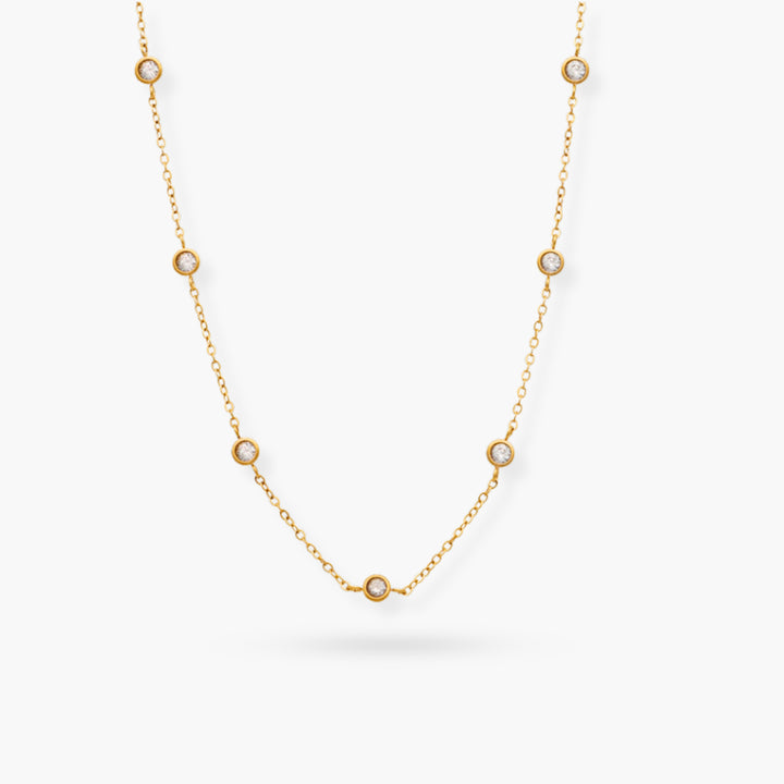Bezel Sparkle Gold Necklace
