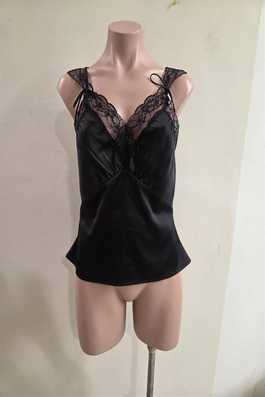 Black Lace Cami Mini Top