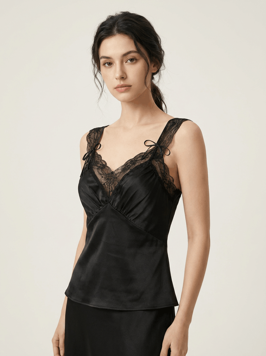 Black Lace Cami Mini Top