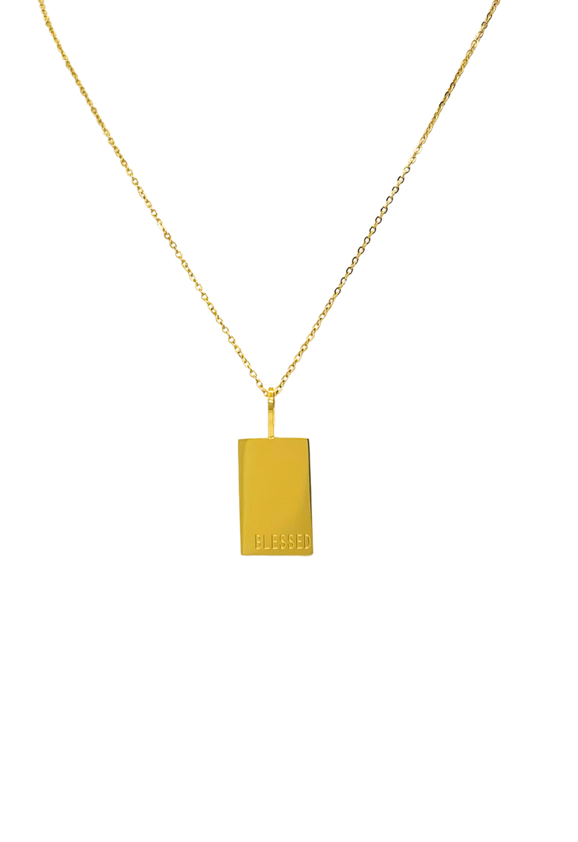 Blessed Tag Gold Necklace