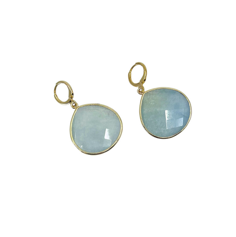 The Teardrop Natural Large Stone Earrings