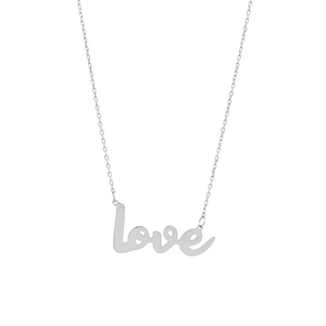 Love Brand Silver Horizontal Necklace