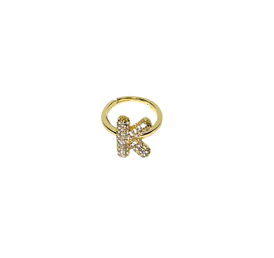 The Bubble Letter Bling Gold Ring