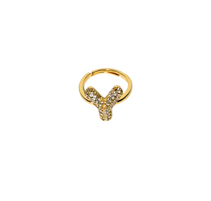 The Bubble Letter Bling Gold Ring