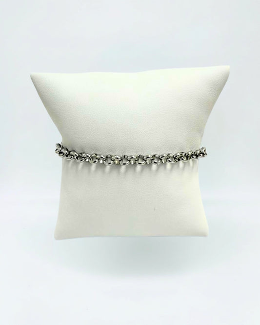 The Round Cable Link Silver Bracelet