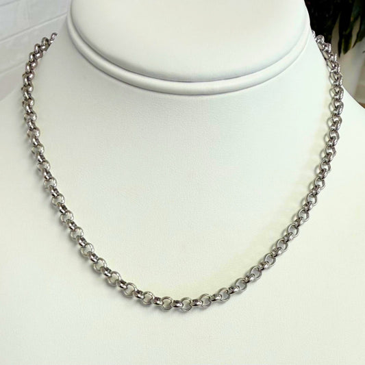 The Round Cable Link Silver Necklace