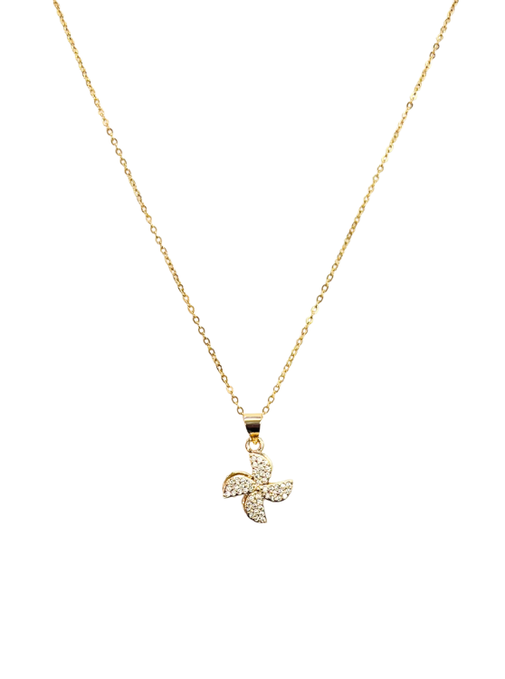 The Sparkling Pinwheel Gold Necklace