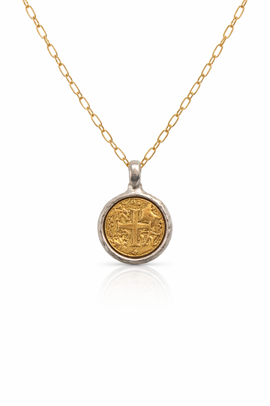 Cross Coin Necklace on a Lola Chain
