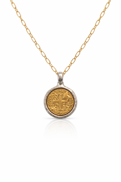 Cross Coin Necklace on a Lola Chain