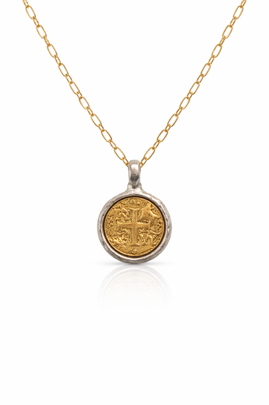 Cross Coin Necklace on a Lola Chain