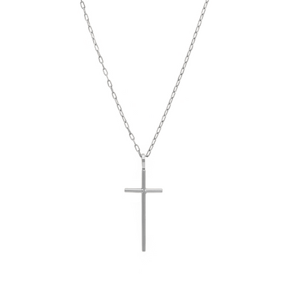 Cross My Heart Silver Necklace