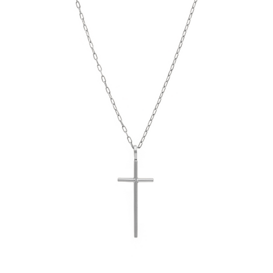 Cross My Heart Silver Necklace