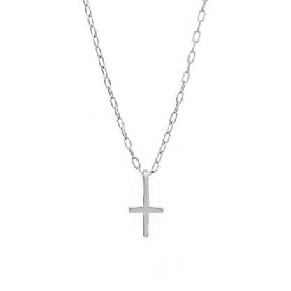 Cross My Heart Silver Necklace