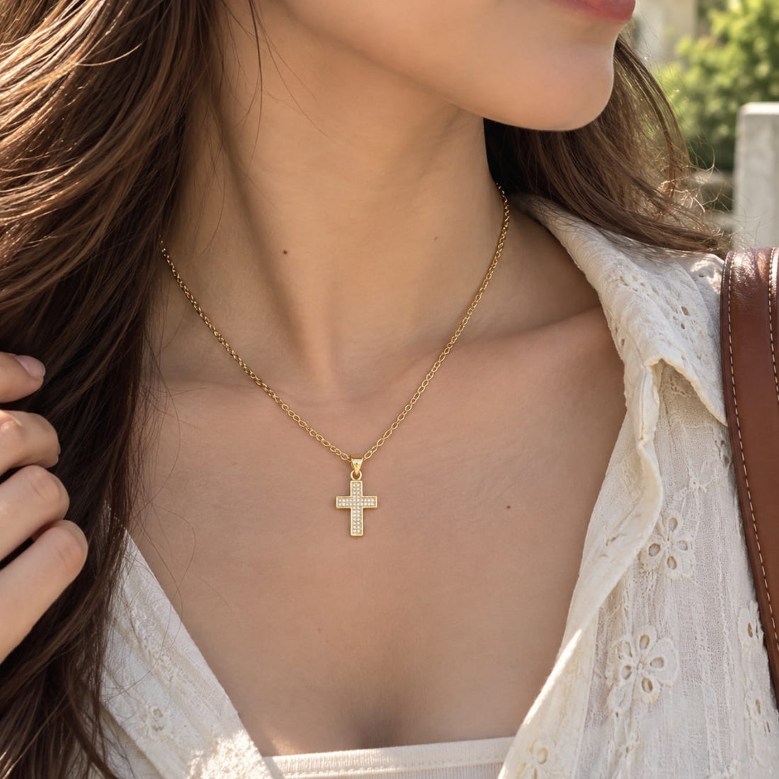 Crystal Ice Cross Necklace
