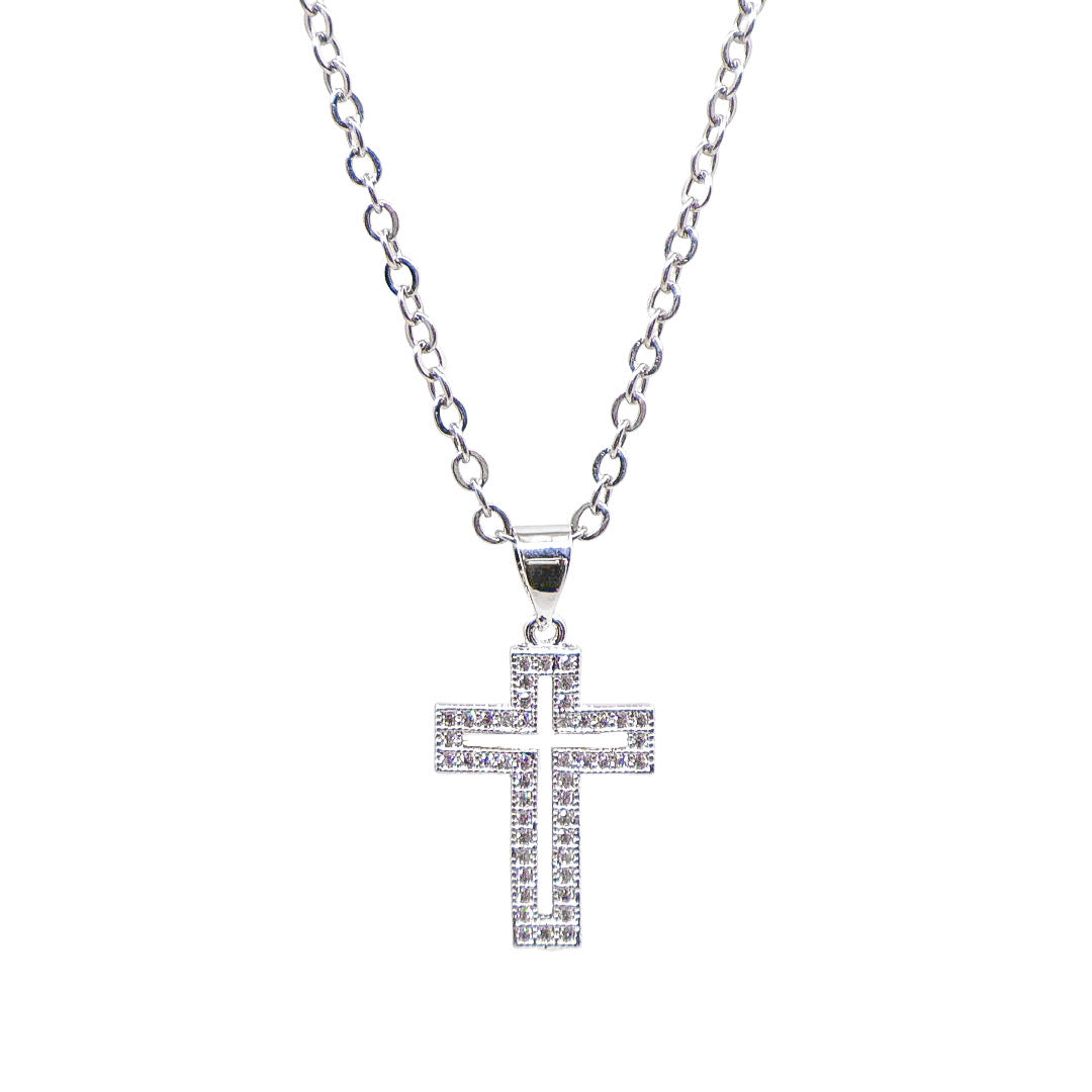 Crystal Silhouette Cross Necklace