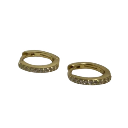 The Mini Studded Gold Hoops