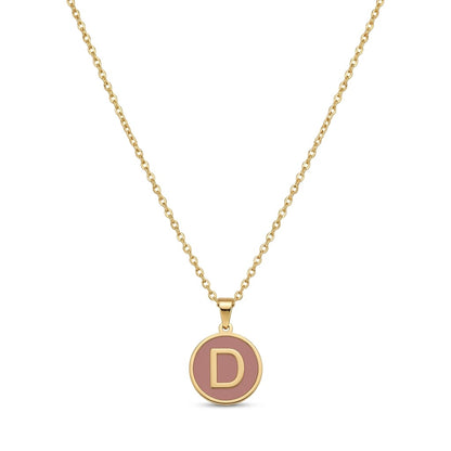 Alphabet Letter Necklace - Round Mother of Pearl