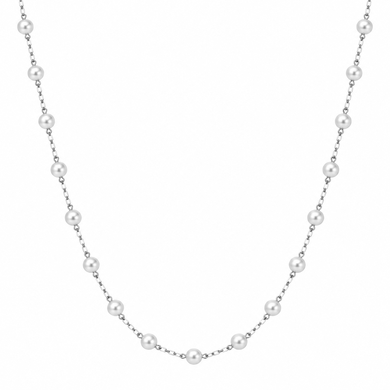 Dainty Pearl Long GG Necklace