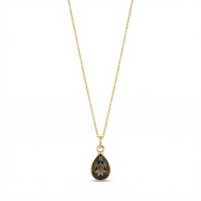 The Birthstones Teardrop Bezel Set Gold Necklace